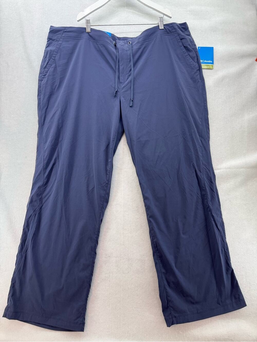 NWT Columbia Anytime Outdoor Full Leg Pants Omni-Shield Blue Plus Size Women 24W